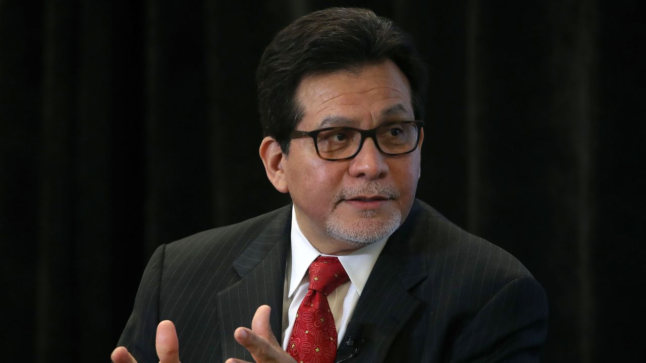 Former Attorney General Alberto Gonzales speaks during the American Bar Association's Young Lawyers Division 2019 Spring Conference in Washington.