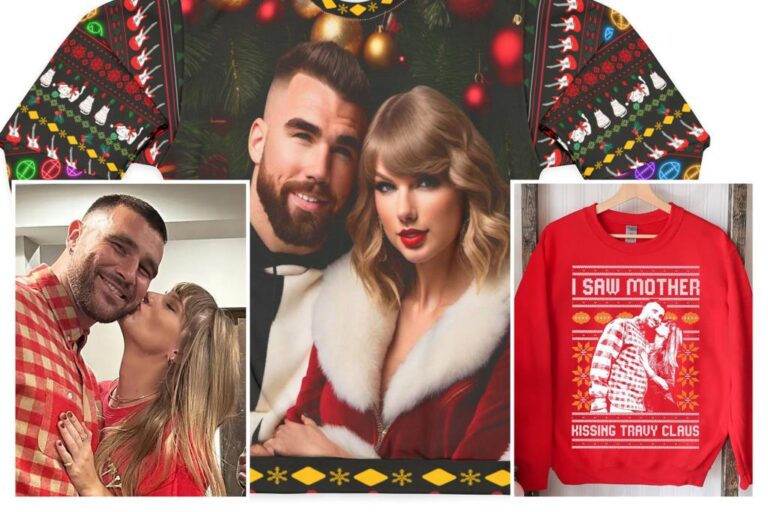 Taylor Swift & Travis Kelce ugly Christmas sweaters warm Swifties' hearts