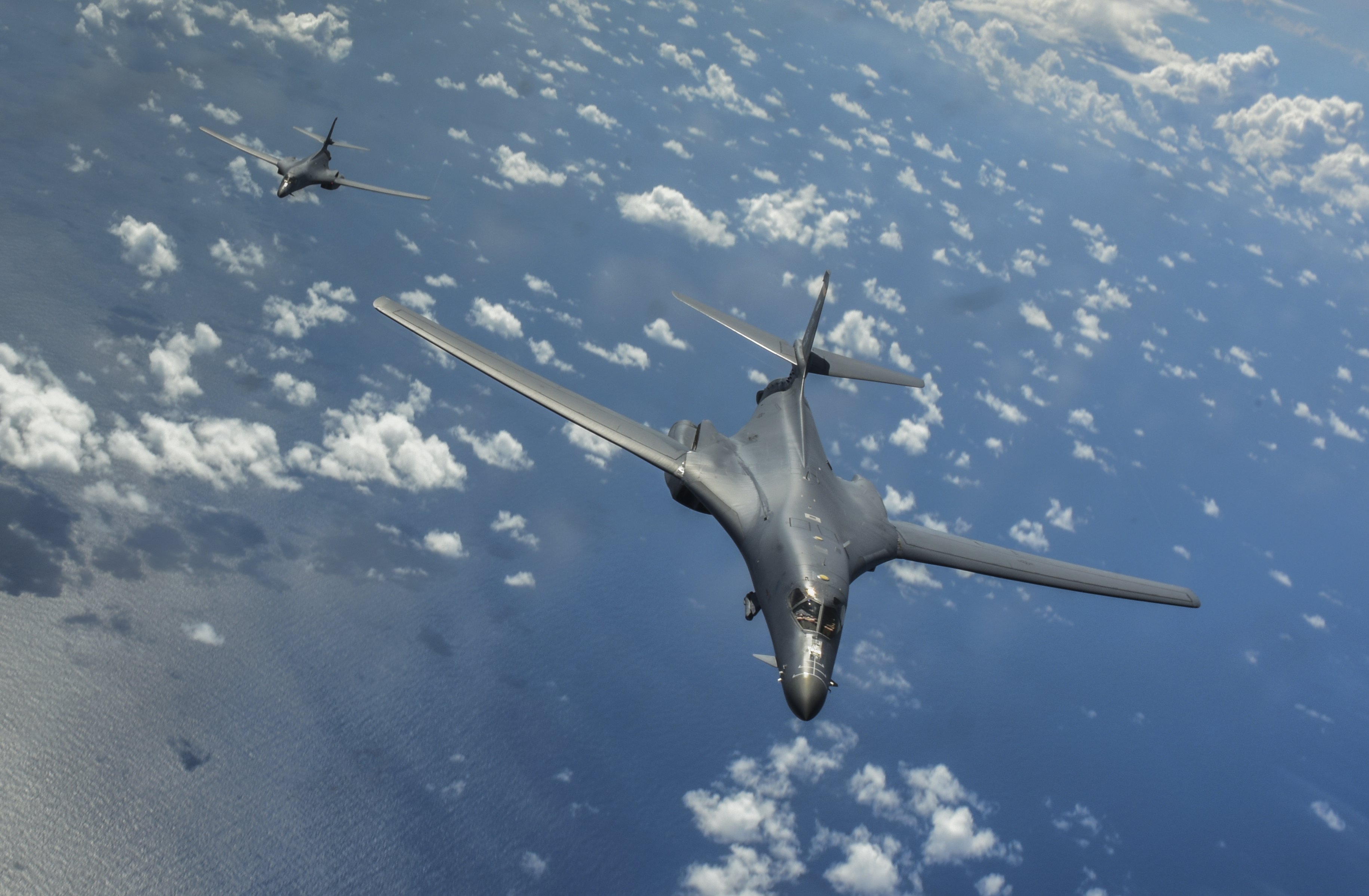 B-1B 'Lancer' bombers are massive supersonic jets